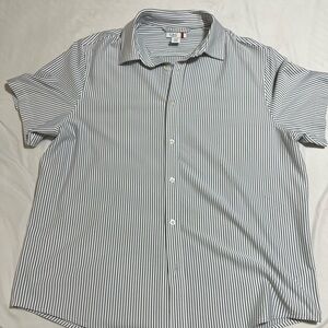 C&C California Men's Blue and White Striped Button Down Shirt